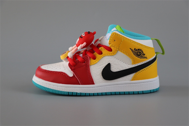 Youth Running Weapon Air Jordan 1 White/Red/Blue Shoes 0165